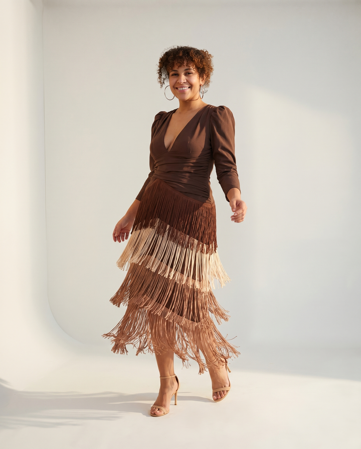 Vestido con flecos