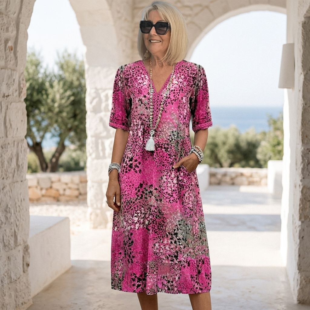 Navira – Corte A, mezcla de algodón, vestido midi