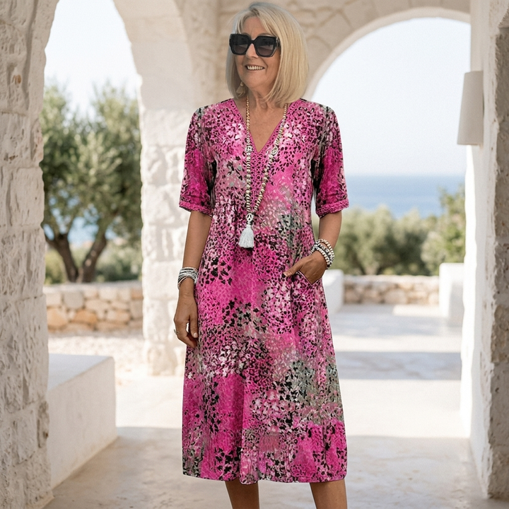 Navira – Corte A, mezcla de algodón, vestido midi