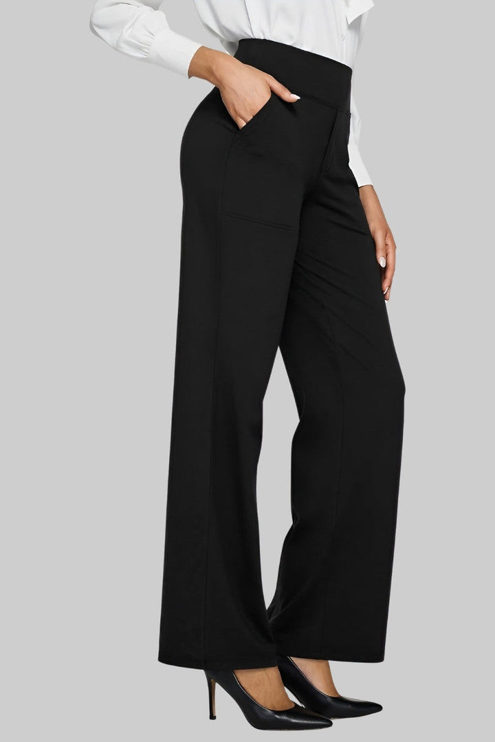 Rylena – Cintura alta en tejido elástico, pantalones
