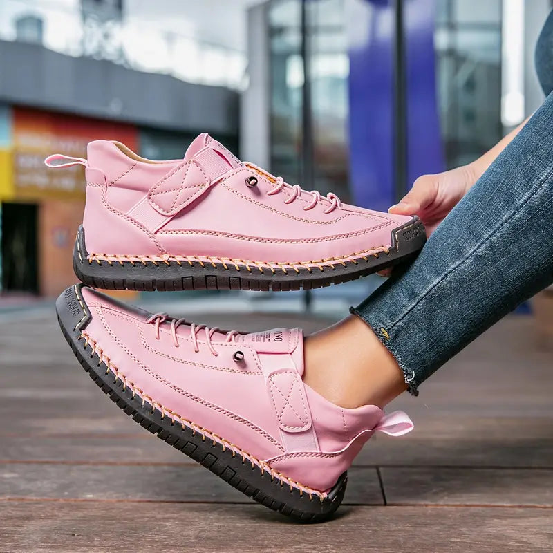 Kevara – Punta ancha de cuero zapatos