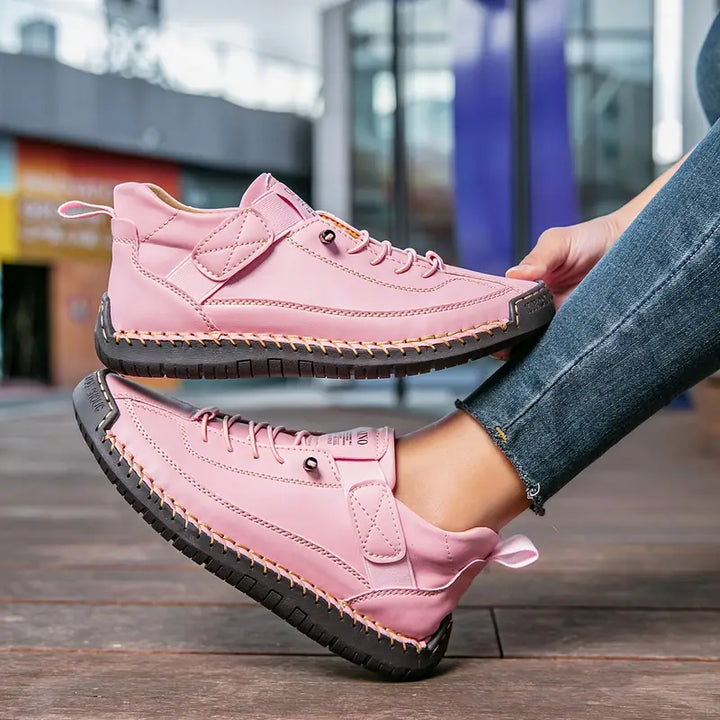 Kevara – Punta ancha de cuero zapatos