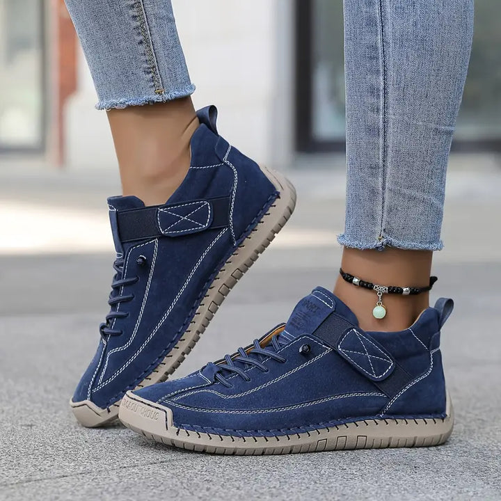 Kevara – Punta ancha de cuero zapatos