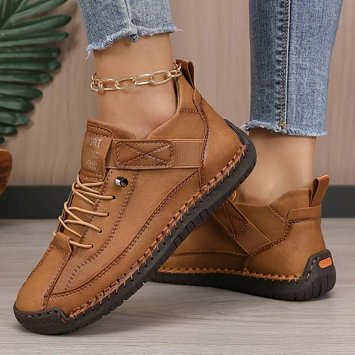 Kevara – Punta ancha de cuero zapatos