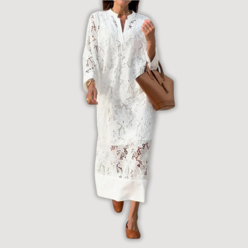 Mevara – Transparente de encaje vestido maxi