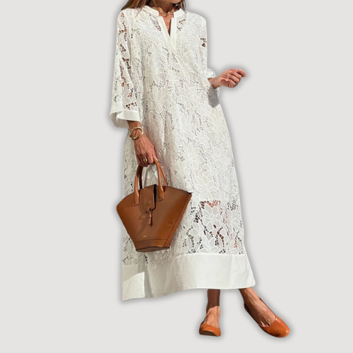 Mevara – Transparente de encaje vestido maxi