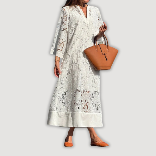 Mevara – Transparente de encaje vestido maxi