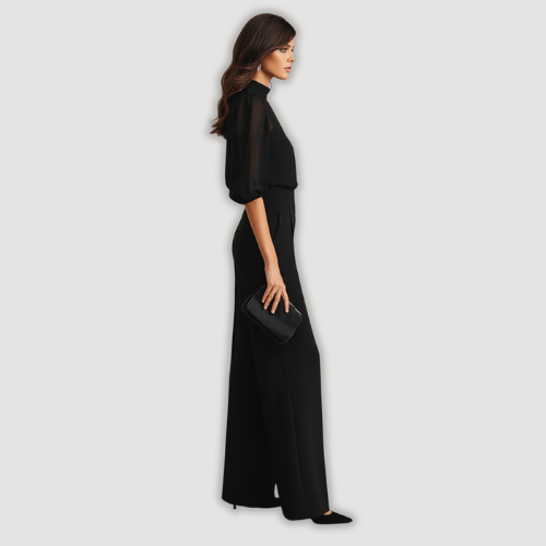 Nivora – Pierna ancha con acabado transparente, conjunto