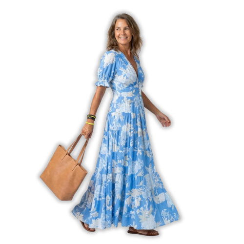 Avyra – Vestido con estampado floral y escote en V