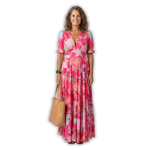 Avyra – Vestido con estampado floral y escote en V