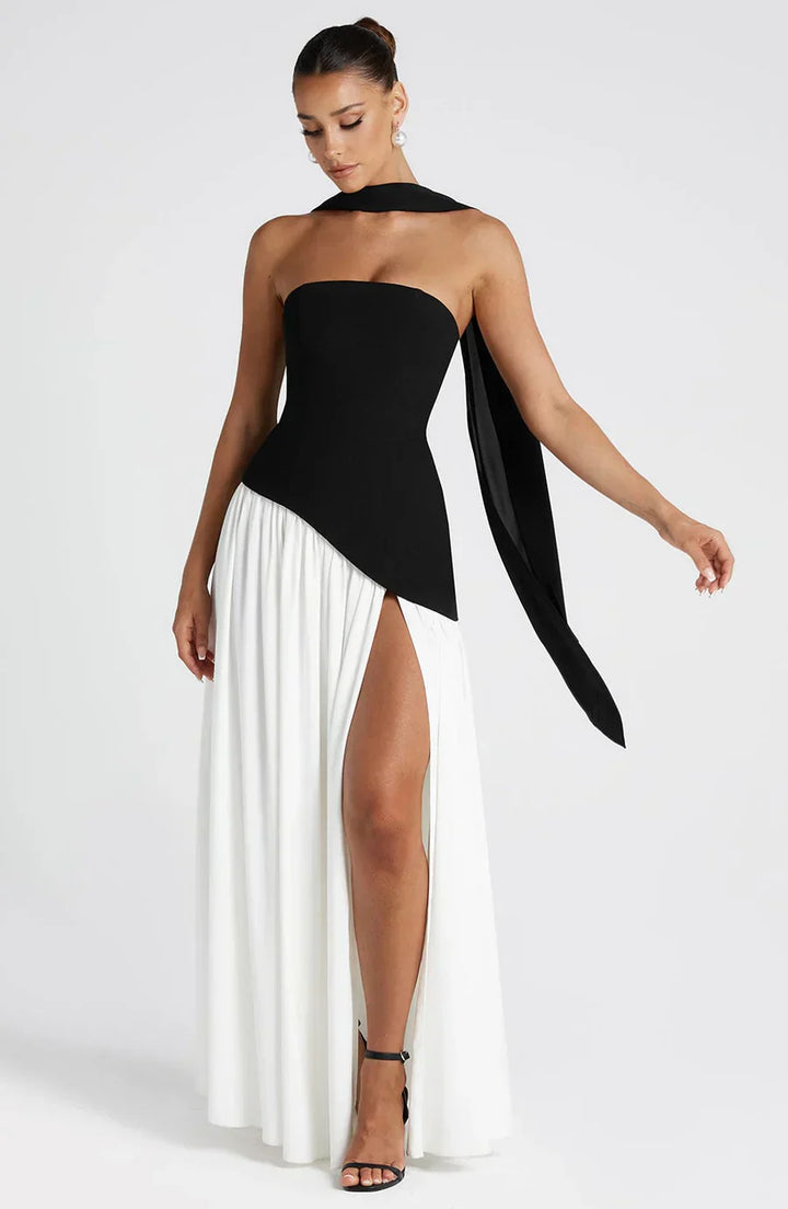 Eryla – Cuello halter, largo maxi, vestido