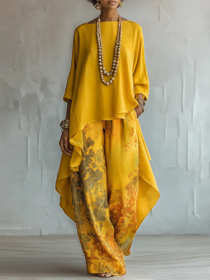 Zelara – Estampado floral en tejido plano, conjunto