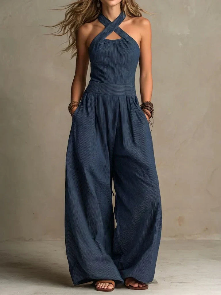 Talyra – Cuello halter cruzado, tejido ligero, enterizo