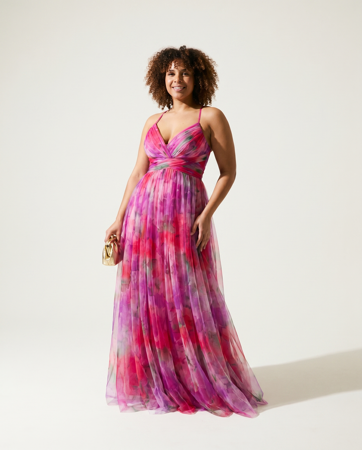 Cintura imperio de chifón vestido maxi