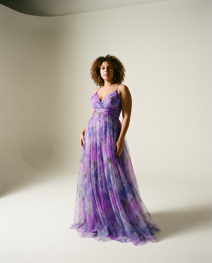 Cintura imperio de chifón vestido maxi
