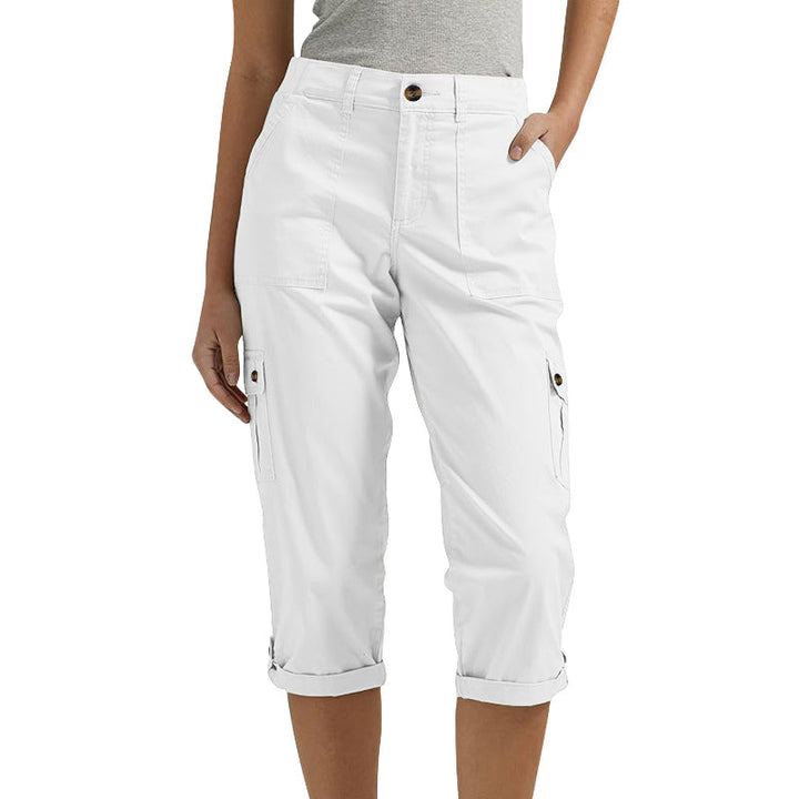 Orelyn – Con múltiples bolsillos, tejido elástico, pantalones cargo capri