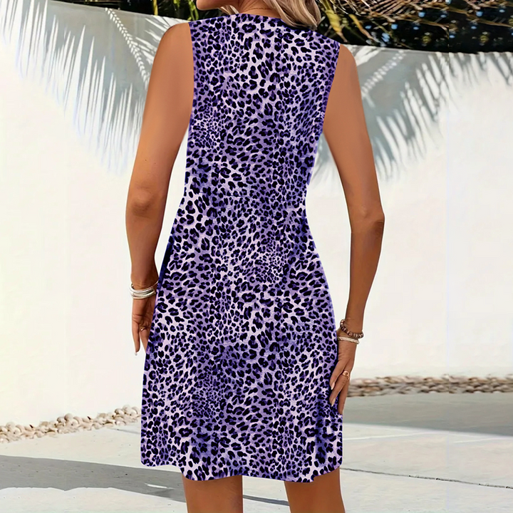Noreli – Estampado de leopardo en tejido de punto vestido mini
