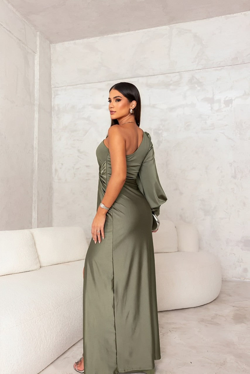 Nivara – Vestido de acabado satinado